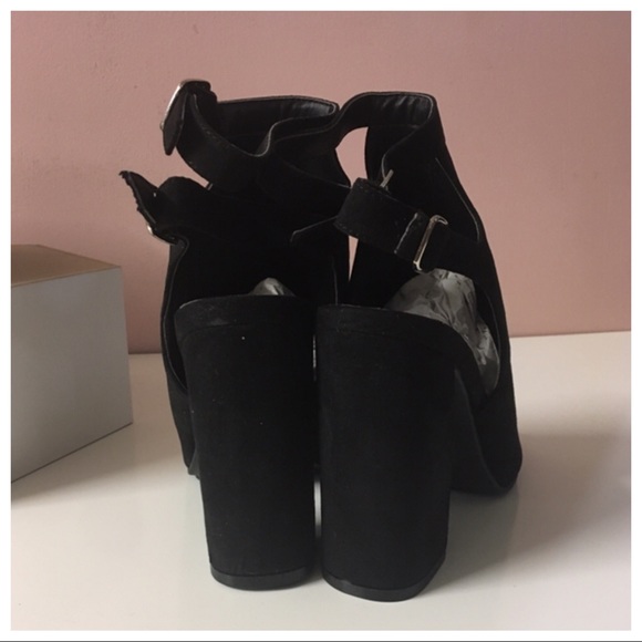 Charlotte Russe Black Peep Toe Booties - Picture 4 of 6